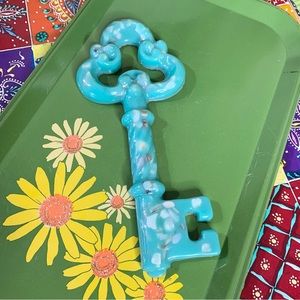 60s Aqua Lucite Shell Key Wall Art